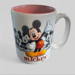 Disney Parks Merch Authentic Walt Disney World Textured Mickey Mug, red inside